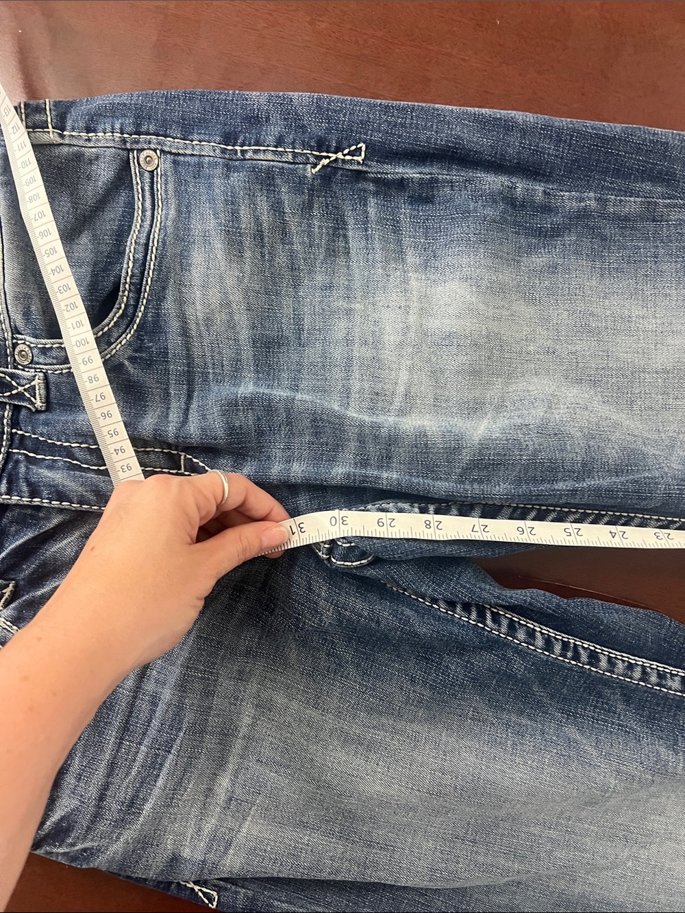 Buckle Men’s Blue Washed Bootcut Jeans - Picture 5 of 5